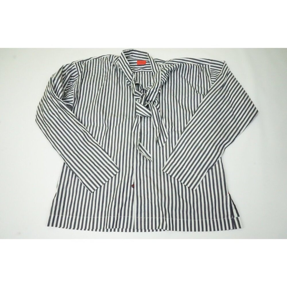 Isaia Napoli Blue White Striped Silk Blend Shirt Sz 39 Brand New With Tags